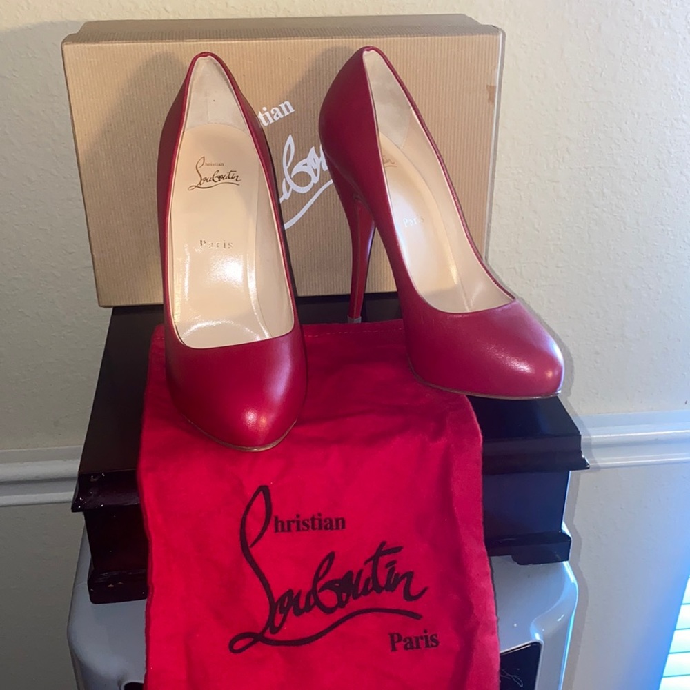 Christian Louboutin red leather heels